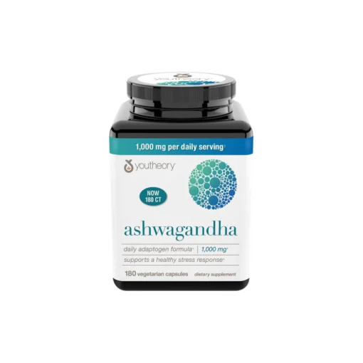 Youtheory Ashwagandha 1000 mg 180 Vegetarian Capsules