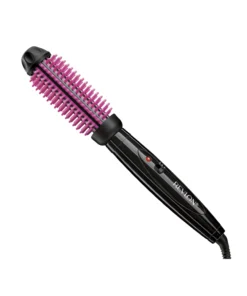 Revlon Silicone Bristle Heated Hair Styling Brush Black 1 inch barrel