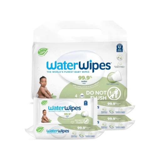 WaterWipes Plastic-Free Textured Unscented 99.9% Water Based Baby Wipes - 240ct