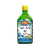 Carlson Wild Norwegian Cod Liver Oil 1100 Mg Omega-3 + Vitamin A & D3 Lemon Flavor 8.4 Fl Oz Liquid