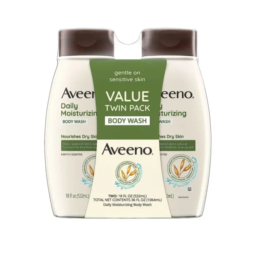 Aveeno Prebiotic Oat Body Wash, 18oz, 2-Pack