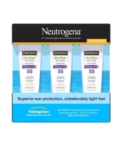 Neutrogena Ultra Sheer Dry-Touch Sunscreen Broad Spectrum SPF 55 Lotion 3.0 Fl Oz (Pack of 3)