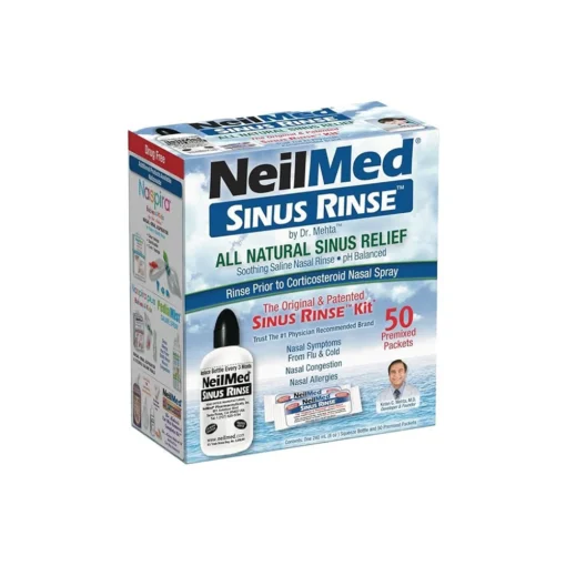 NeilMed,The Original & Patented Sinus Rinse Kit, 50 Premixed Packets, 1 Kit