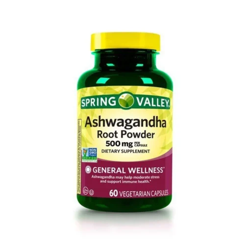 Spring Valley Ashwagandha Root Powder 500Mg 60 Vegetarian Capsules