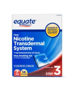 Equate Clear Nicotine Transdermal System Step Three 7 mg Stop Smoking Aid 14 Patches