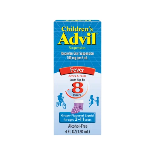 Adil Children's Ibuprofen Oral Suspension 100mg Grape-Flavored 4 FL Oz