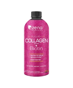 Zena Liquid Collagen Peptide + Biotin 30 FL Oz 90 Serving Mixed Berry Flavor