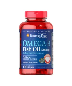 Puritan's Pride Omega-3 Fish Oil 1200mg 360mg Active Omega-3 100 Softgels