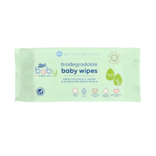 Boots Baby Gently Fragranced Biodegradable 64 Baby Wipes