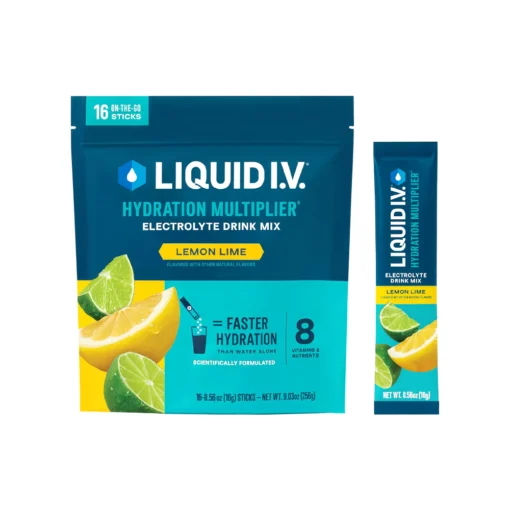 Liquid I.V. Hydration Multiplier Electrolyte Drink Mix Lemon Lime 16 Sticks