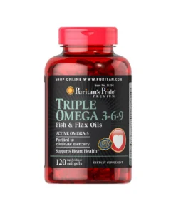 Puritan's Pride Triple Omega 3-6-9 Fish & Flax Oils 120 Softgels